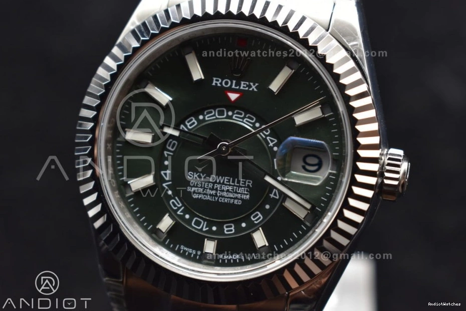 Edition Best Attractive SS Green Dial Skydweller 1109 on A23J SS Noob Bracelet Oyster 0120